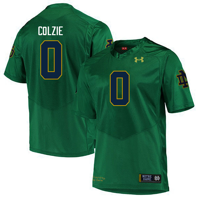 Men #0 Deion Colzie Notre Dame Fighting Irish College Football Jerseys Stitched-Green - Click Image to Close
